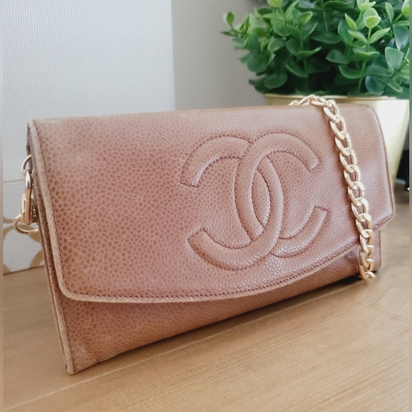 CHANEL WOC CC Wallet on a Chain / Crossbody Bag Upcycled Vintage Conversion Bag - Picture 9 of 16